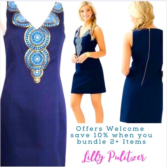 Lilly Pulitzer Navy shift - Picture 2 of 5